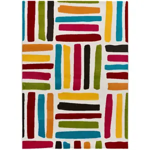 Atticgo Tapis à motifs géométriques multicolores, 80x150 cm pas cher