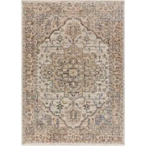 Atticgo Tapis vintage beige/terracotta 133x190 cm pas cher