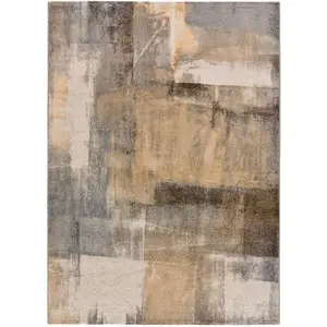 Atticgo Tapis géométrique en beige, 080X150 cm pas cher