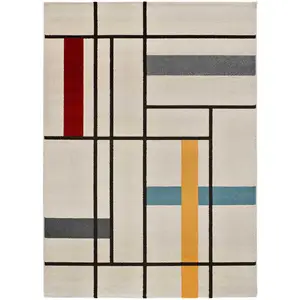 Atticgo Tapis géométrique multicolore, 80x150 cm pas cher