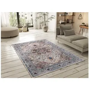 Atticgo - Tapis Vintage Imprimé Class 54 Multicolore 140x200 Cm pas cher