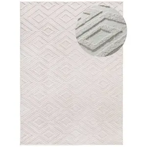 MOMA Tapis intérieur crème rectangulaire géometrique avec relief ESTILO 120 x 170 cm pas cher