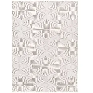 MOMA Tapis intérieur crème rectangulaire géometrique avec relief ESTILO 67 x 250 cm pas cher