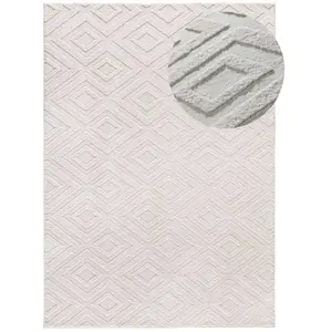 MOMA Tapis intérieur crème rectangulaire géometrique avec relief ESTILO 200 x 290 cm pas cher