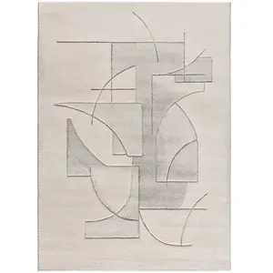 MOMA Tapis intérieur ATTICGO crème rectangulaire géométrique 200x290 cm LENA pas cher