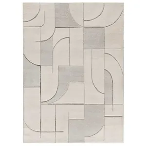 MOMA Tapis intérieur ATTICGO crème rectangulaire géométrique 120x170 cm LENA pas cher