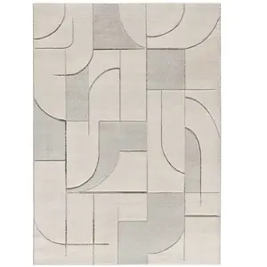 MOMA Tapis intérieur ATTICGO crème rectangulaire géométrique 160x230 cm LENA pas cher