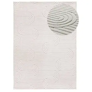 MOMA Tapis intérieur crème rectangulaire géometrique avec relief ESTILO 160 x 230 cm pas cher