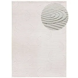 MOMA Tapis intérieur crème rectangulaire géometrique avec relief ESTILO 80 x 150 cm pas cher