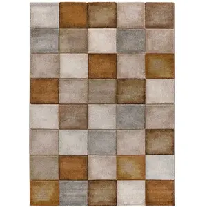 MOMA Tapis intérieur ATTICGO rouille rectangulaire géométrique 80x150 cm LENA pas cher