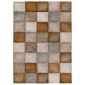 MOMA Tapis intérieur rouille rectangulaire géométrique LENA 160 x 230 cm pas cher