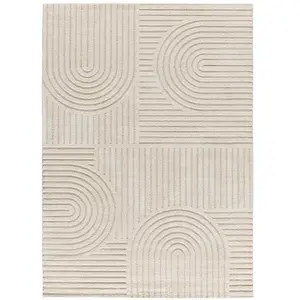 MOMA Tapis intérieur crème rectangulaire géometrique avec relief VERONA 160 x 230 cm pas cher