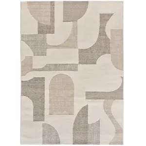 MOMA Tapis intérieur crème rectangulaire géometrique avec relief VERONA 80 x 150 cm pas cher