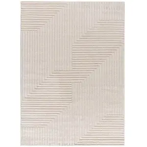 MOMA Tapis ATTICGO géometrique avec relief 120 x 170 cm VERONA 2253 crème pas cher