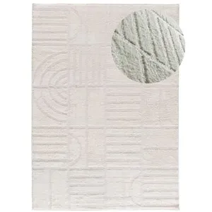 MOMA Tapis intérieur blanc rectangulaire géométrique BLANCHE 140 x 200 cm pas cher