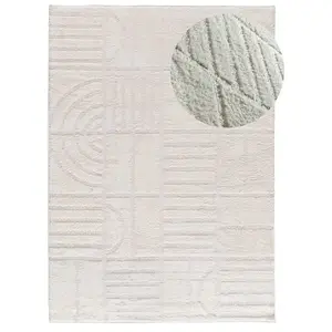 Atticgo Tapis à relief géométrique crème 160x230 cm pas cher