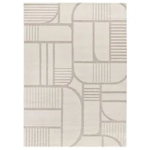 MOMA Tapis intérieur ATTICGO blanc rectangulaire scandinave 120x170 cm SNOWY pas cher