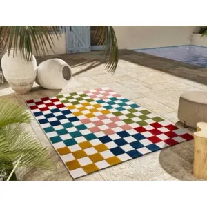 MOMA Tapis géométrique à relief extérieur-intérieur multicolore 120x170 cm pas cher
