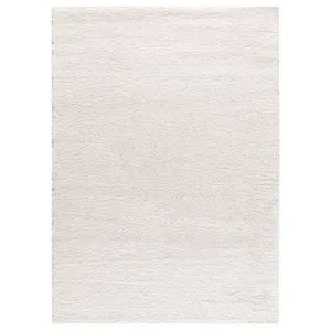 MOMA Tapis intérieur ATTICGO blanc rectangulaire shaggy uni 160x230 cm ATLAS pas cher