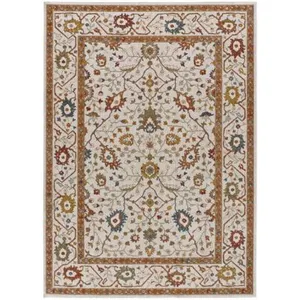 Atticgo Tapis vintage beige/terracotta 140x200 cm pas cher