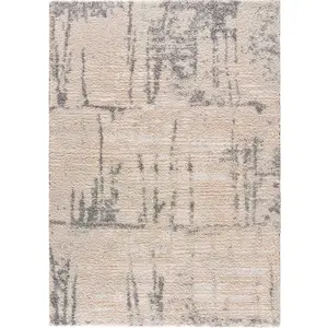 Atticgo Tapis shaggy aux textures mélangées argent, 160x230 cm pas cher
