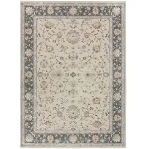 Atticgo Tapis à relief vintage beige/gris 133x190 cm pas cher