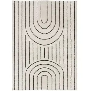MOMA Tapis intérieur blanc rectangulaire géométrique BLANCHE 160 x 230 cm pas cher