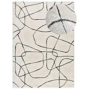 MOMA Tapis intérieur blanc rectangulaire géométrique BLANCHE 140 x 200 cm pas cher
