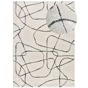 MOMA Tapis intérieur blanc rectangulaire géométrique BLANCHE 160 x 230 cm pas cher