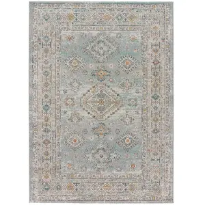 Tapis intérieur ATTICGO bleu rectangulaire vintage 120x170 cm PARMA pas cher