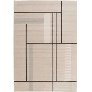 MOMA Tapis intérieur ATTICGO beige rectangulaire géométrique 80x150 cm DOMUS pas cher