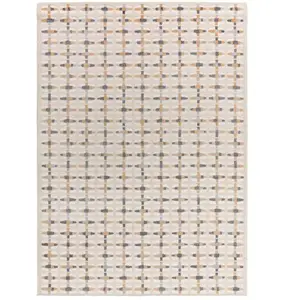 ATTICGO Tapis géométrique à relief BARESA beige/gris 200x290 cm
