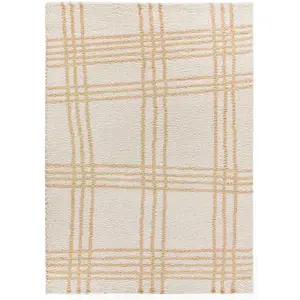 Atticgo Tapis shaggy nordique intérieur beige, 160 x 230 cm HELIA pas cher