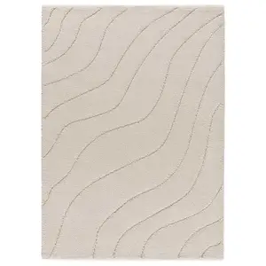 MOMA Tapis intérieur 160x230 cm blanc rectangulaire molier shaggy MOLIER pas cher