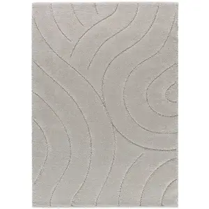 MOMA Tapis intérieur 160x230 cm argent rectangulaire molier shaggy MOLIER pas cher