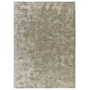 Atticgo Tapis shaggy uni pierre 80 x 150 cm pas cher