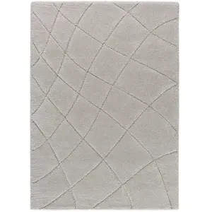 MOMA Tapis intérieur argent rectangulaire shaggy MOLIER 60 x 120 cm pas cher