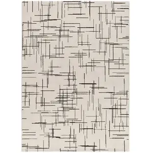 MOMA Tapis intérieur 133x190 cm blanc rectangulaire retro abstrait RETRO pas cher