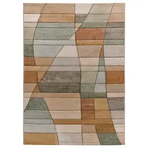 MOMA Tapis intérieur multicolore rectangulaire abstrait SORA 140 x 200 cm pas cher