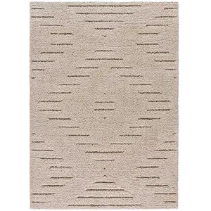 MOMA Tapis intérieur ATTICGO crème rectangulaire shaggy 120x170 cm ATESA pas cher