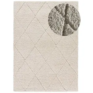 MOMA Tapis intérieur ATTICGO blanc rectangulaire shaggy 160x230 cm ATESA pas cher