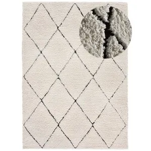 MOMA Tapis intérieur ATTICGO crème rectangulaire shaggy 60x120 cm ATESA pas cher