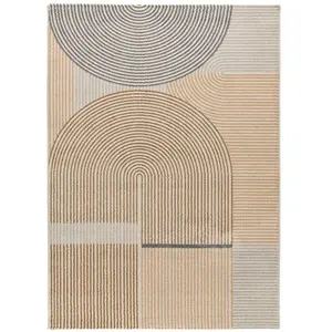 MOMA Tapis de style scandinave avec des formes arquées en beige 140x200 cm pas cher