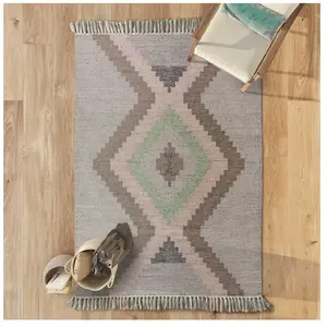 MOMA Tapis ethnique avec franges chandia 40 Multicolore 160x230 cm - Atticgo pas cher