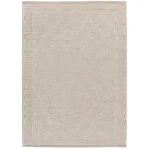 Atticgo Tapis ethnique en coton recyclé à relief beige, 160X230 cm pas cher