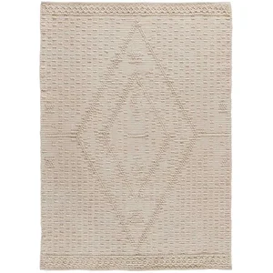 MOMA Tapis intérieur crème rectangulaire ethnique avec relief PAMUK 60 x 90 cm