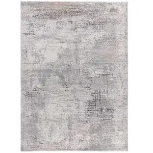 ATTICGO Tapis shaggy abstrait intérieur gris, 140 x 200 cm KIVET
