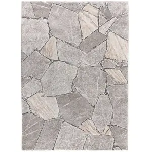 ATTICGO Tapis shaggy moderne intérieur gris, 140 x 200 cm KIVET