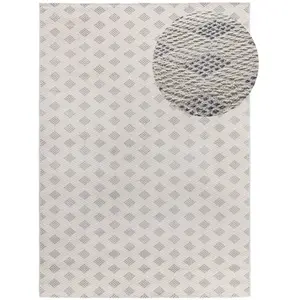 Atticgo Tapis géométrique avec relief intérieur argent, 160 x 230 cm BARESA pas cher