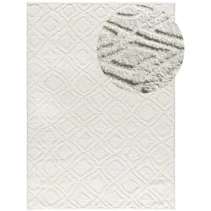 Comparateur de prix : Tapis descente de lit scandinave blanc 64x120 cm